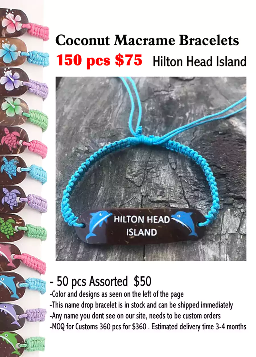 Coconut Macrame Bracelets -Hilton Head Island